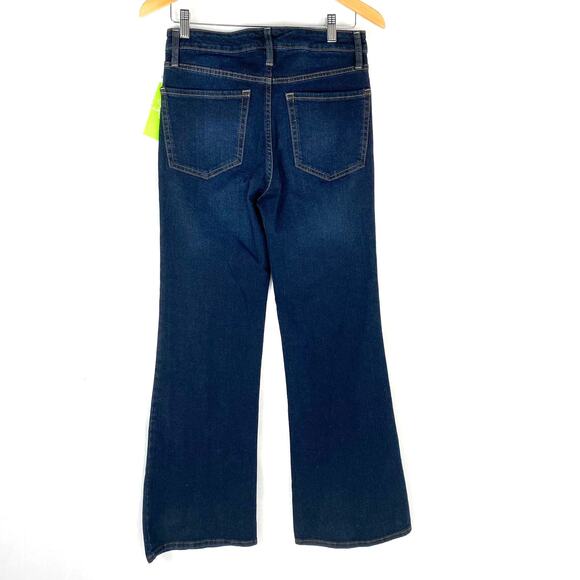 Sam Edelman Bay Flare Trouser Jeans Women 27 Blue Dark Wash High Rise Wide Leg - Picture 2 of 11